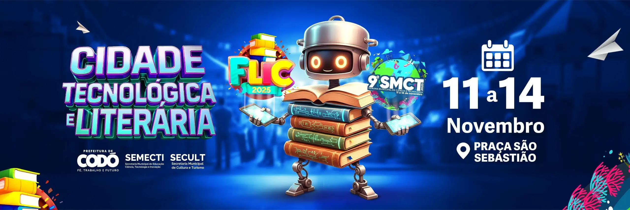 Galeria de imagens - Foto 1 da notícia: Prefeitura de Codó realiza a Cidade Tecnológica e Literária unindo literatura, ciência e tecnologia em um só espaço