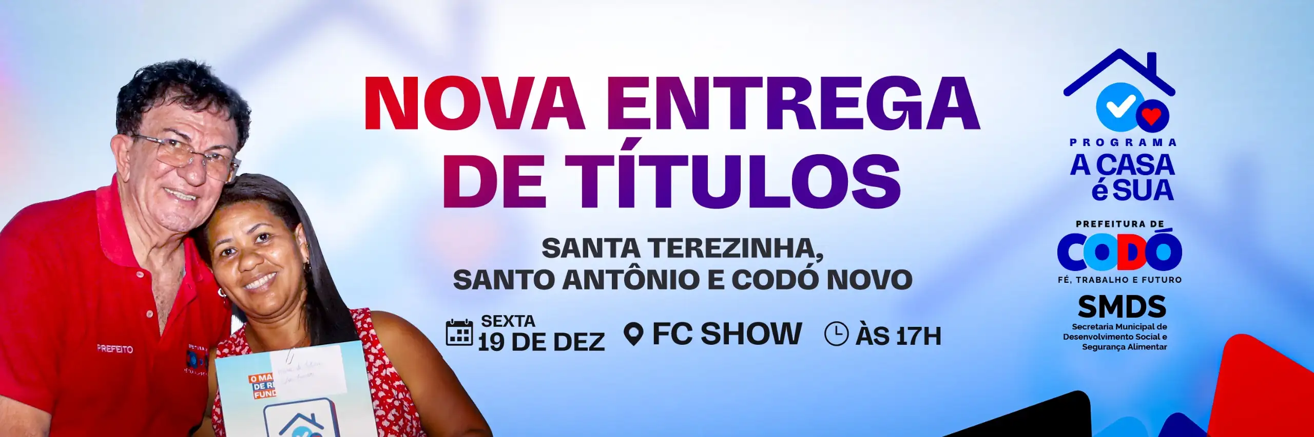 Último ciclo de entrega de títulos do programa “A Casa é Sua” de 2025 será realizado nesta sexta-feira (19) em Codó