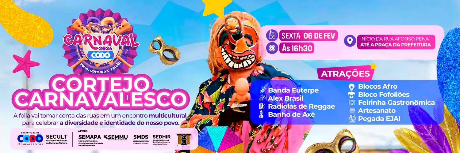 Carnaval 2026 começa com Cortejo Carnavalesco e celebração popular em Codó