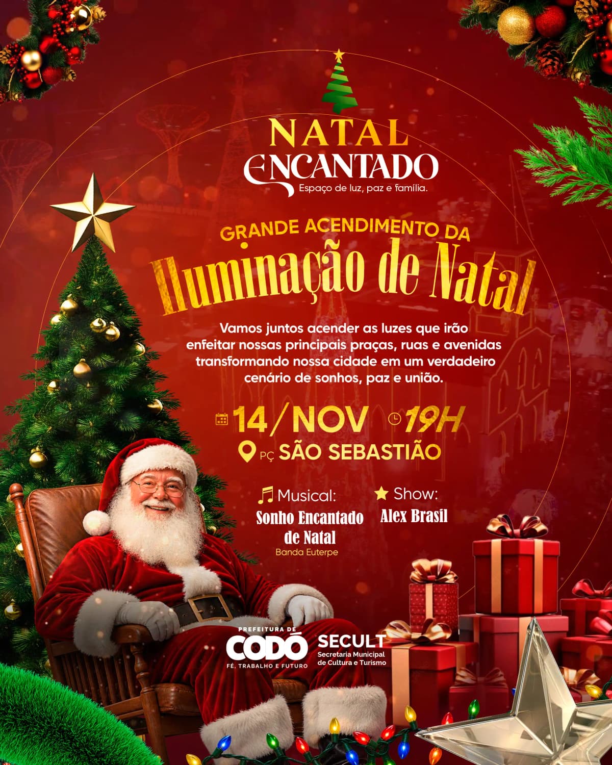 Foto 1 – Codó se prepara para a abertura do Natal Encantado com grande acendimento das luzes