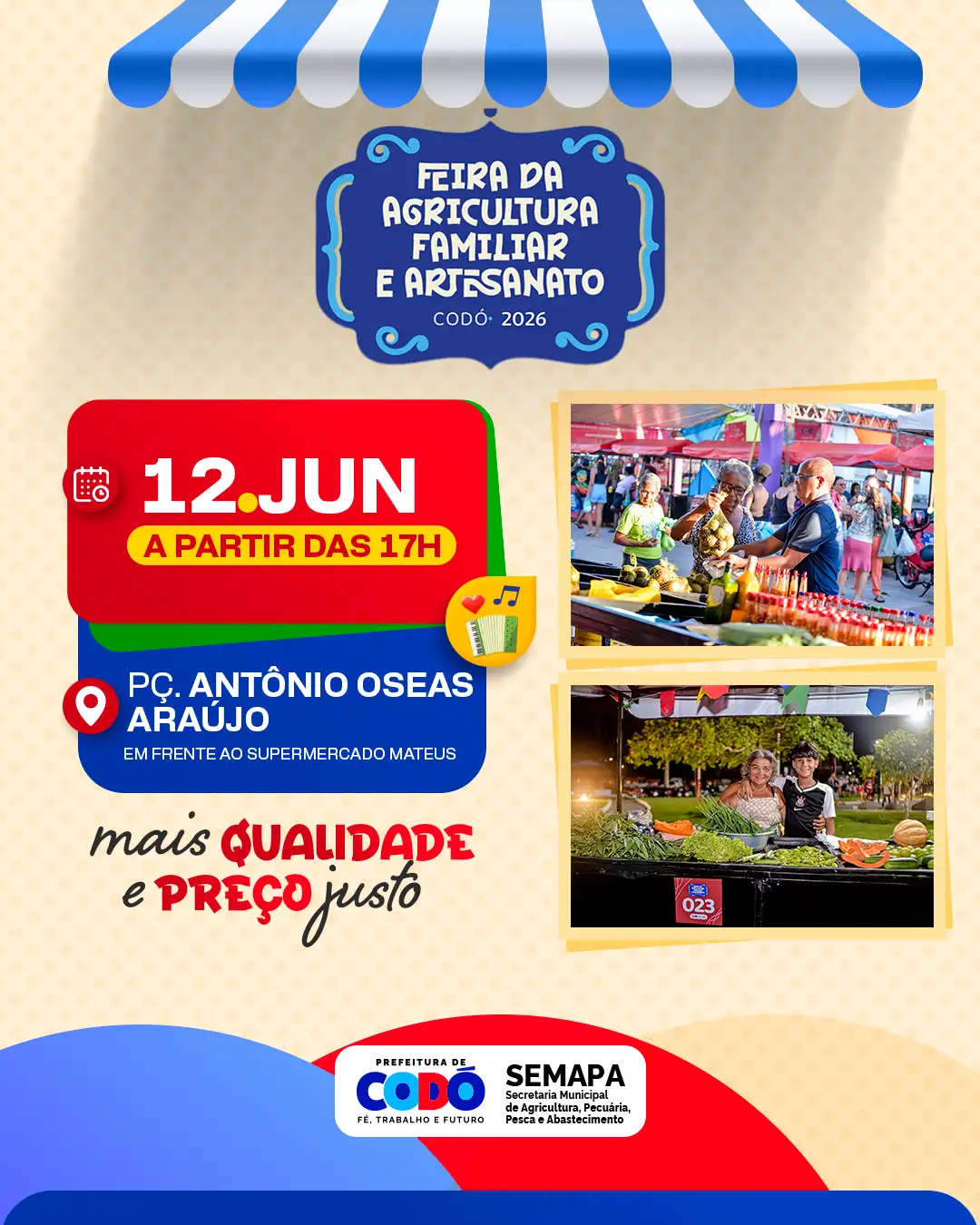 Foto 1 – Prefeitura de Codó realiza mais uma edição da Feira da Agricultura Familiar e Artesanato na próxima sexta-feira (12)