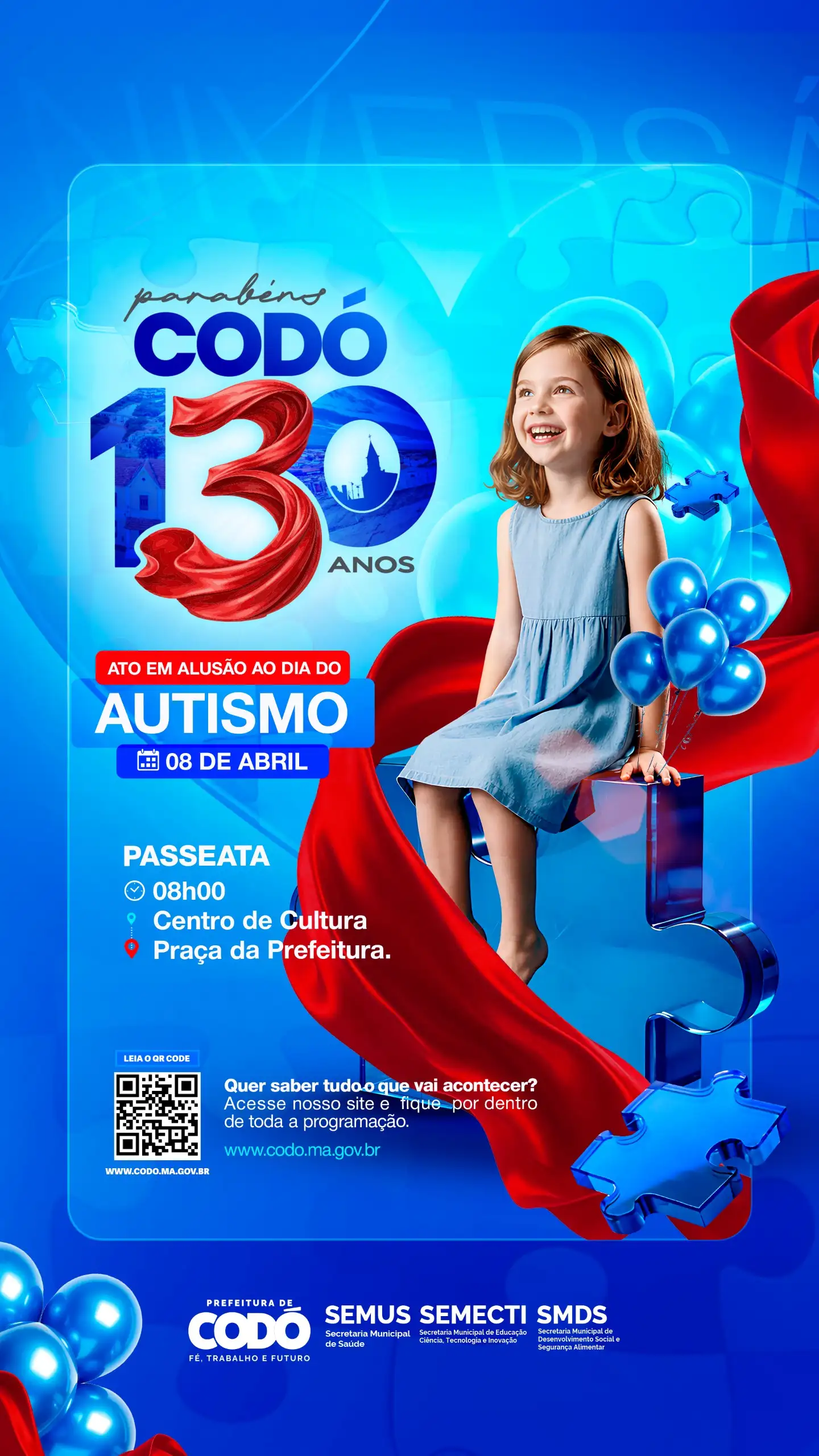 Foto 1 – Codó realiza grande mobilização pelo Dia do Autismo com ações de inclusão e cidadania