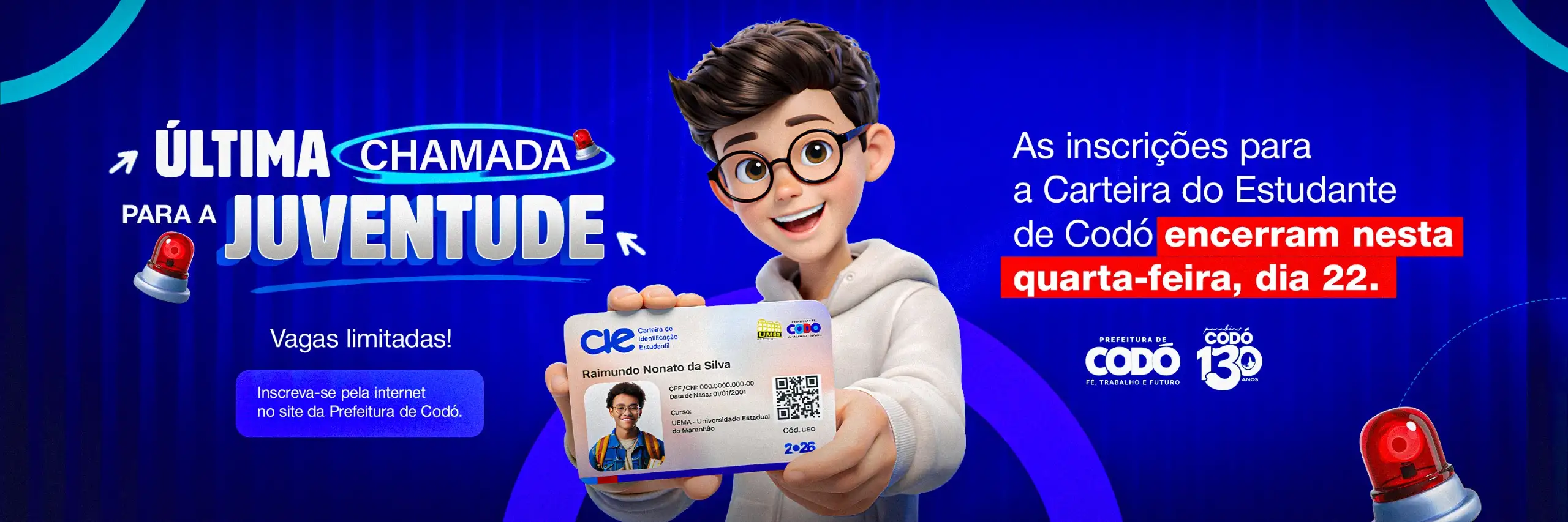 Atenção, juventude: prazo para emitir a Carteira de Estudante encerra nesta quarta (22). Não Perca!