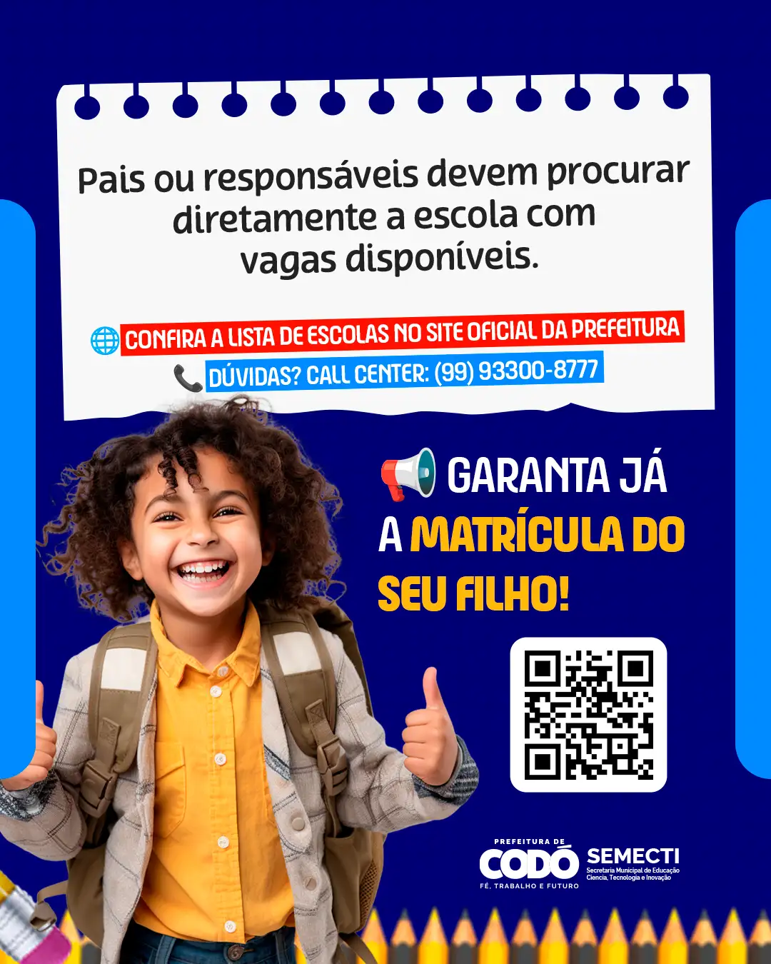 Foto 2 – Prefeitura de Codó divulga vagas remanescentes na rede municipal de ensino da zona urbana