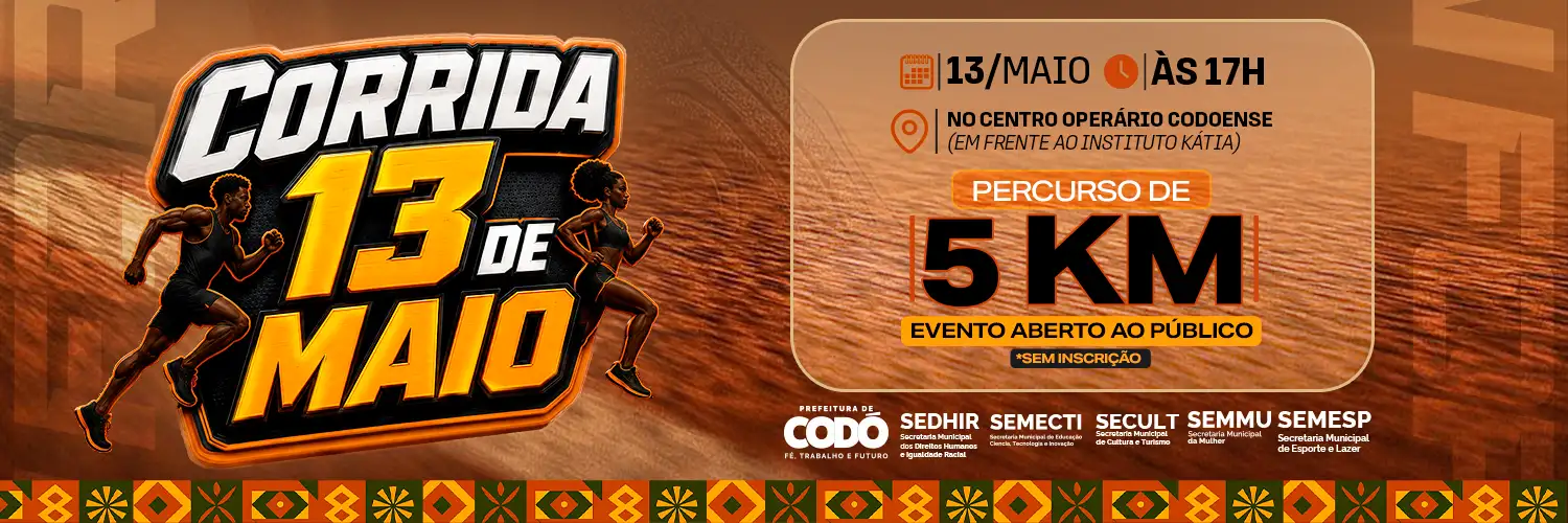 Corrida comemorativa do 13 de Maio será realizada nesta quarta-feira em Codó