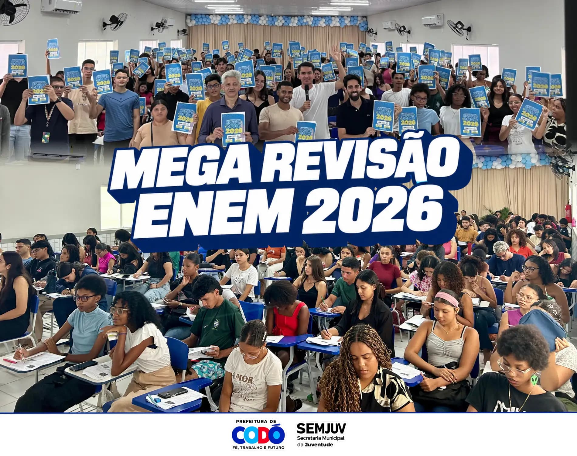 Reta final para o Enem: Prefeitura de Codó promove Mega Revisão com aulas especiais e sorteio de bolsas integrais