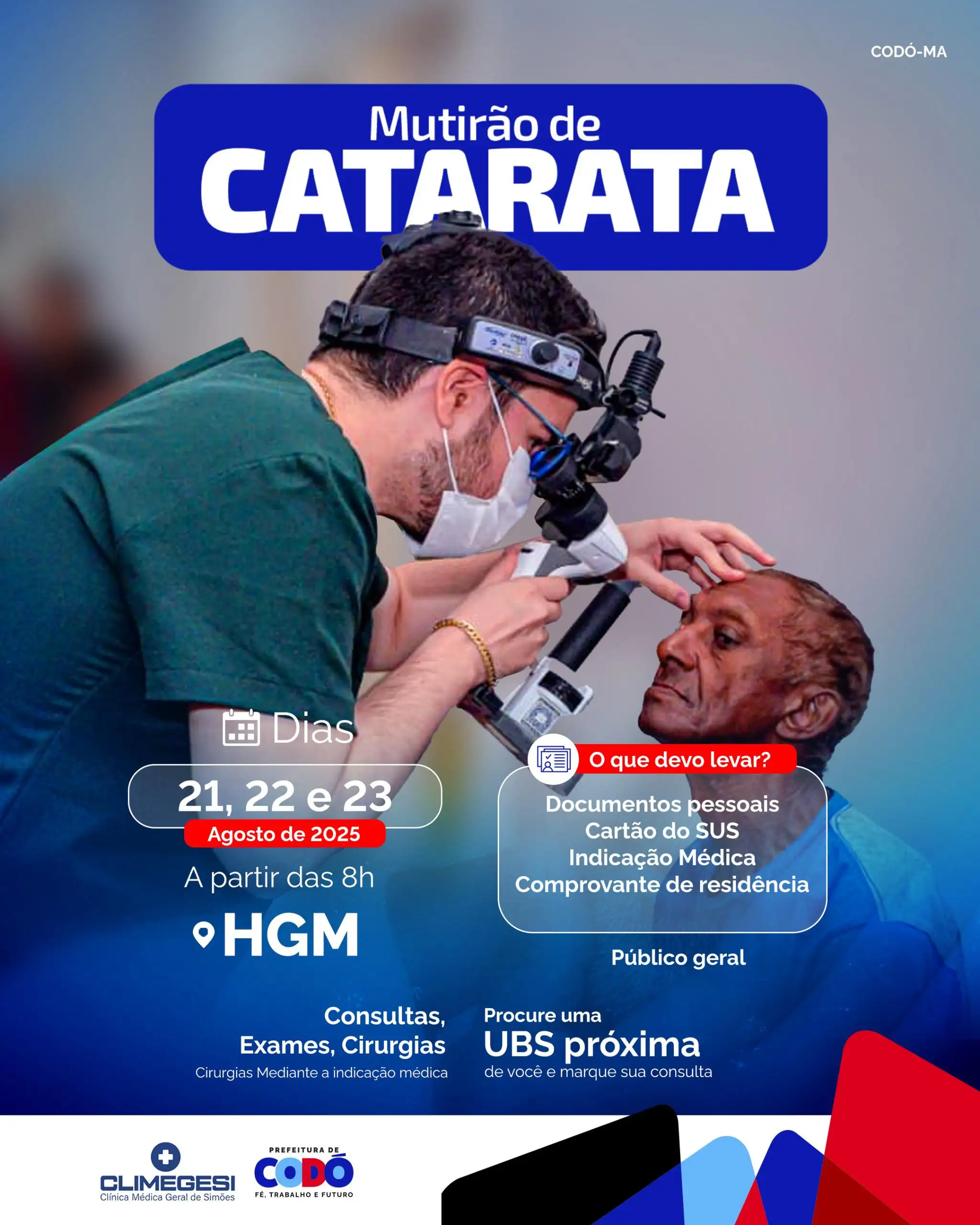 Foto 1 – Prefeitura de Codó promove Mutirão de Catarata com consultas, exames e cirurgias