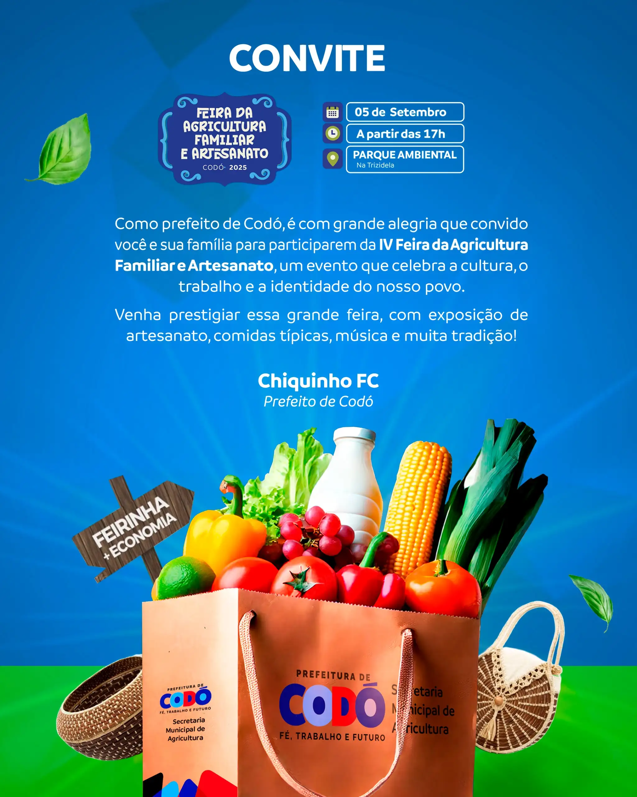 Galeria de imagens - Foto 2 da notícia: 4ª Feirinha da Agricultura Familiar e Artesanato celebra a cultura e o talento do povo codoense