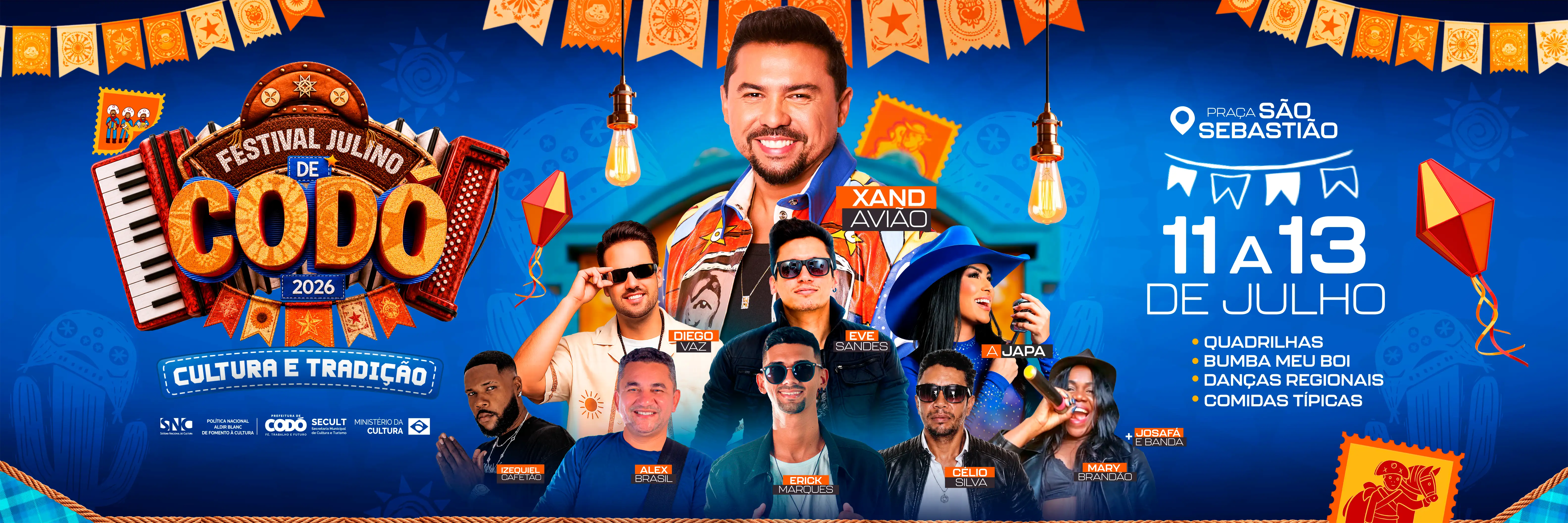 Prefeitura de Codó anuncia Festival Julino 2026 com três dias de cultura, tradição e show de Xand Avião