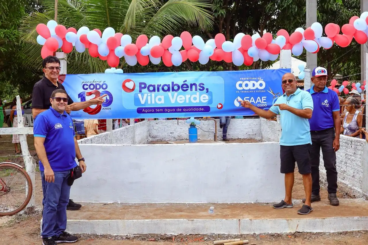 Galeria de imagens - Foto 1 da notícia: Codó 130 anos: Povoado Vila Verde recebe poço artesiano e celebra avanço no abastecimento de água