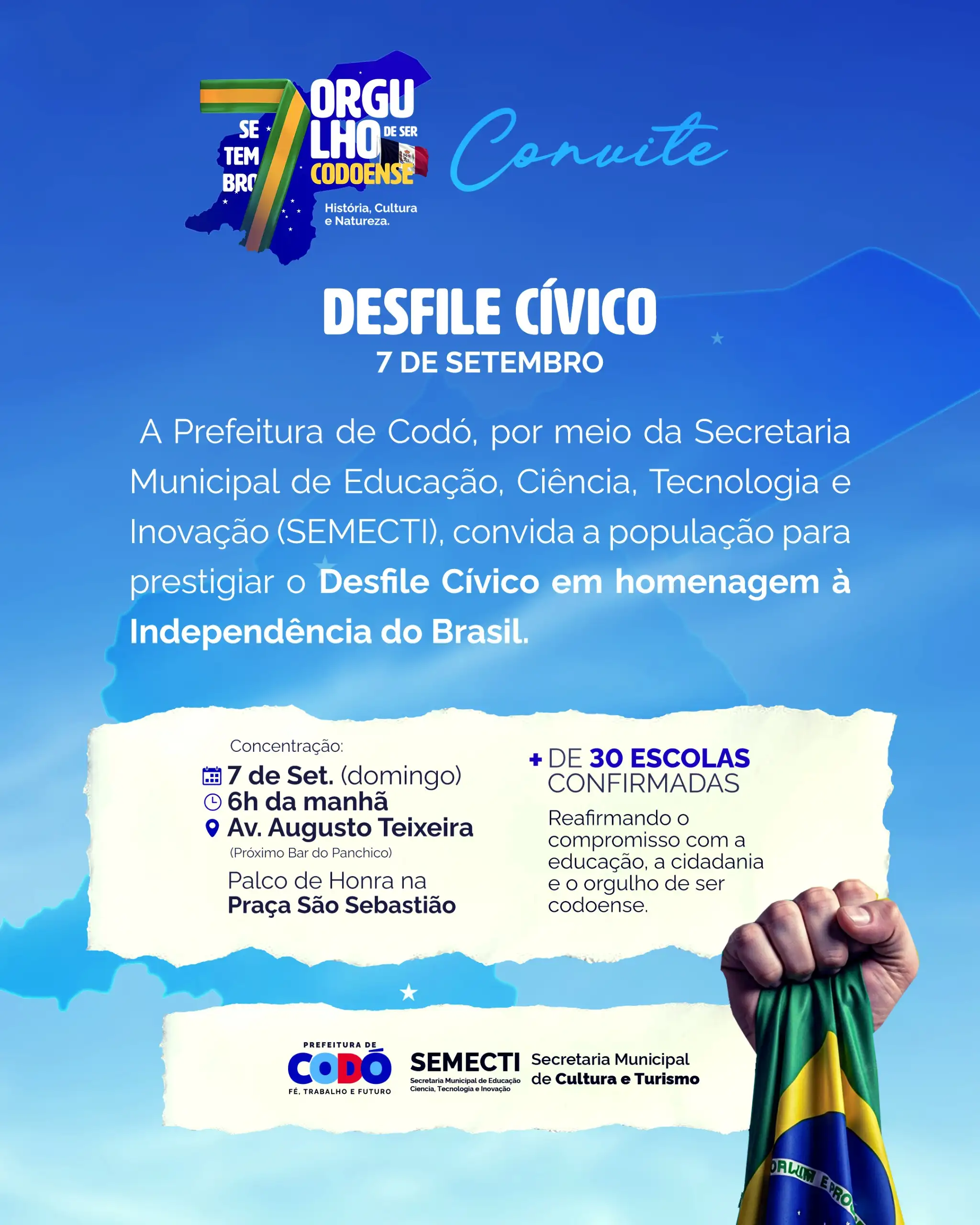 Foto 2 – Prefeitura de Codó convida população para o tradicional Desfile Cívico de 7 de Setembro