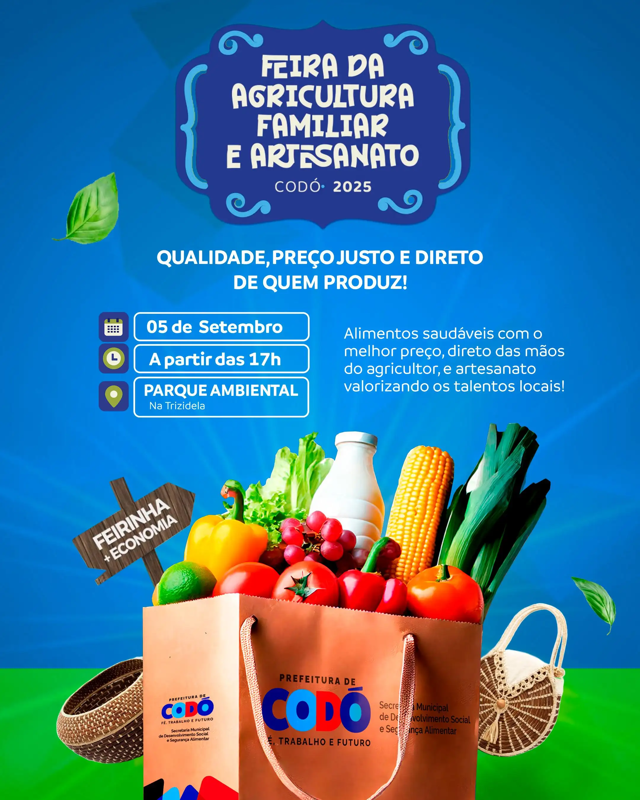 Galeria de imagens - Foto 1 da notícia: 4ª Feirinha da Agricultura Familiar e Artesanato celebra a cultura e o talento do povo codoense