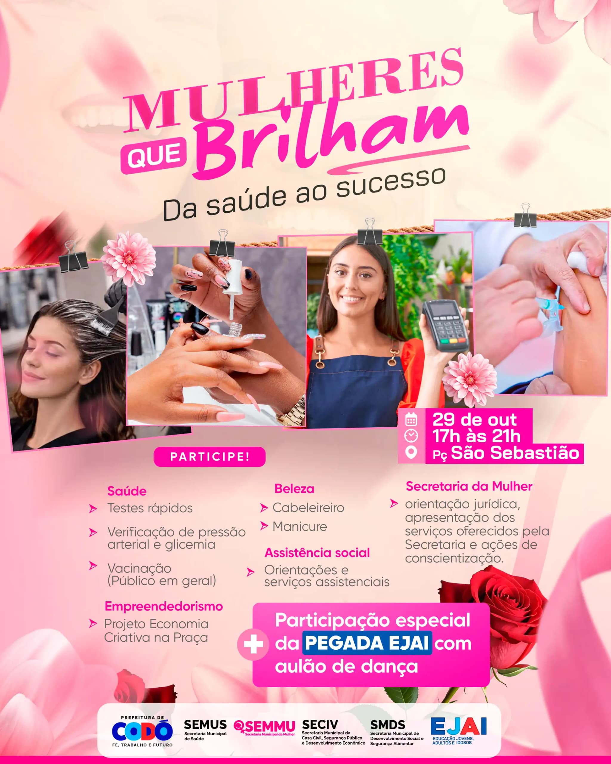 Outubro Rosa: Codó terá ação gratuita com serviços de saúde, beleza e empreendedorismo
