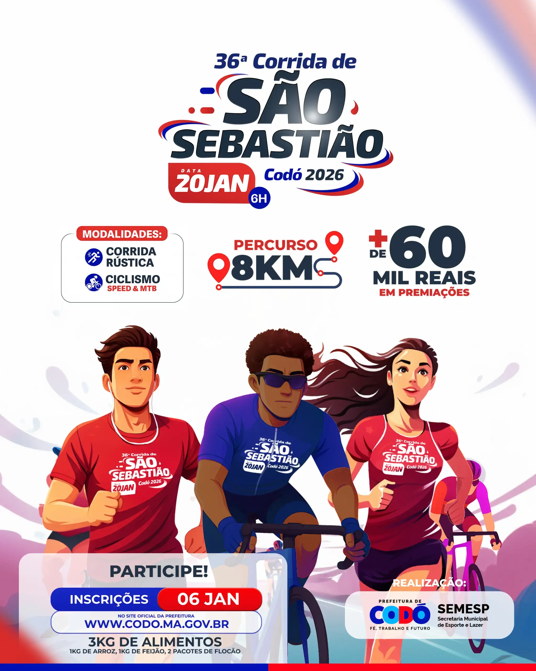 Galeria de imagens - Foto 1 da notícia: Prefeitura de Codó promove 36ª Corrida de São Sebastião com mais de R$ 60 mil em premiações