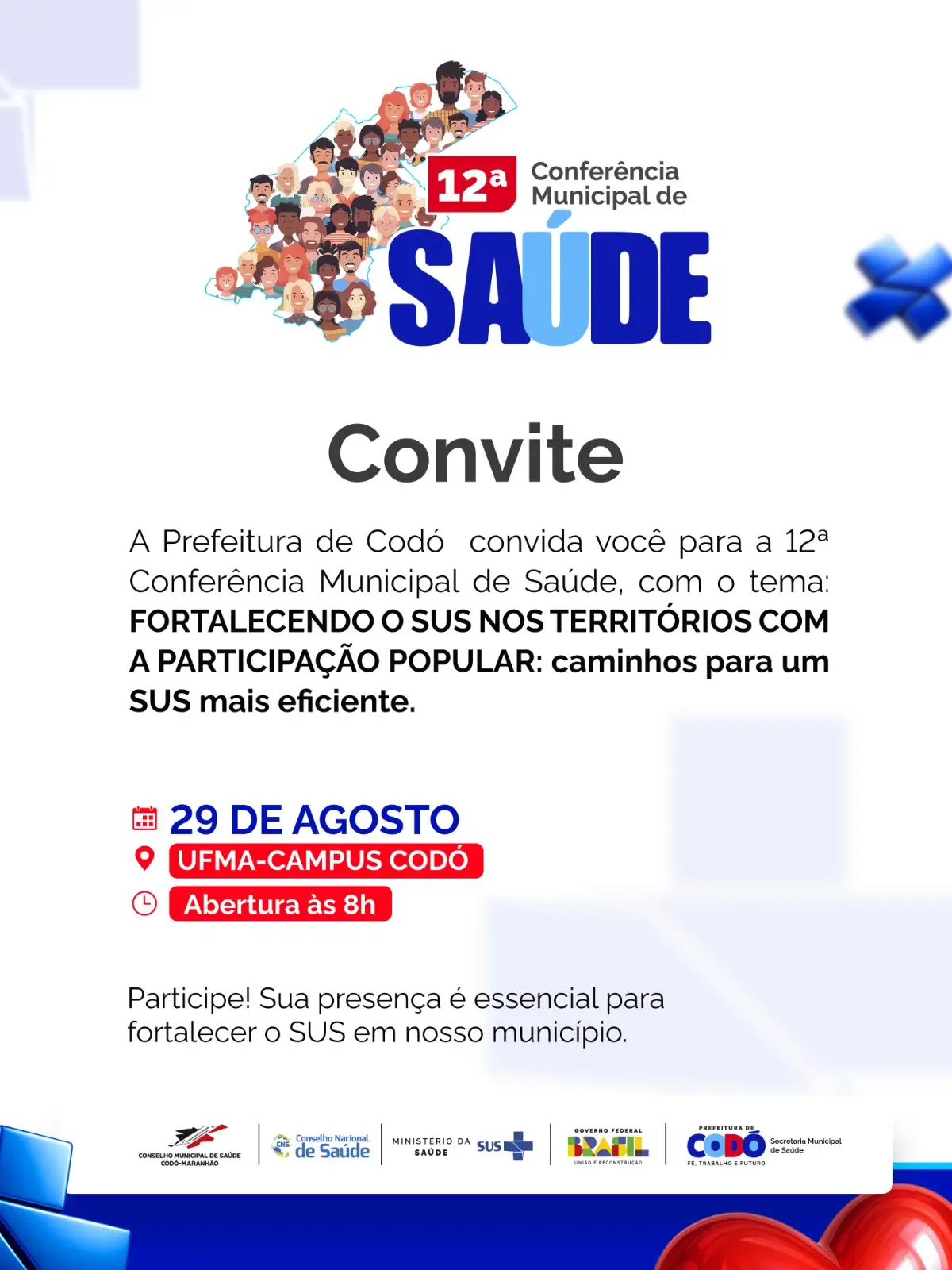 Galeria de imagens - Foto 1 da notícia: Vem aí a 12ª Conferência Municipal de Saúde de Codó