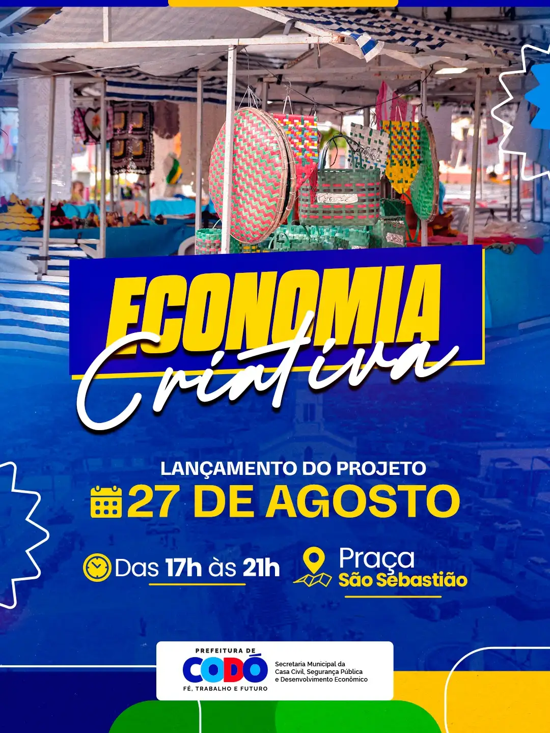 Foto 1 – Projeto Economia Criativa começa nesta quinta-feira (27) na Praça São Sebastião, em Codó