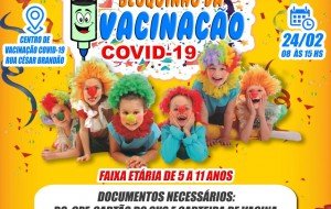 Prefeitura de Codó vai promover bloquinho da Vacinação contra Covid-19 para crianças a partir de 5 anos sem comorbidades