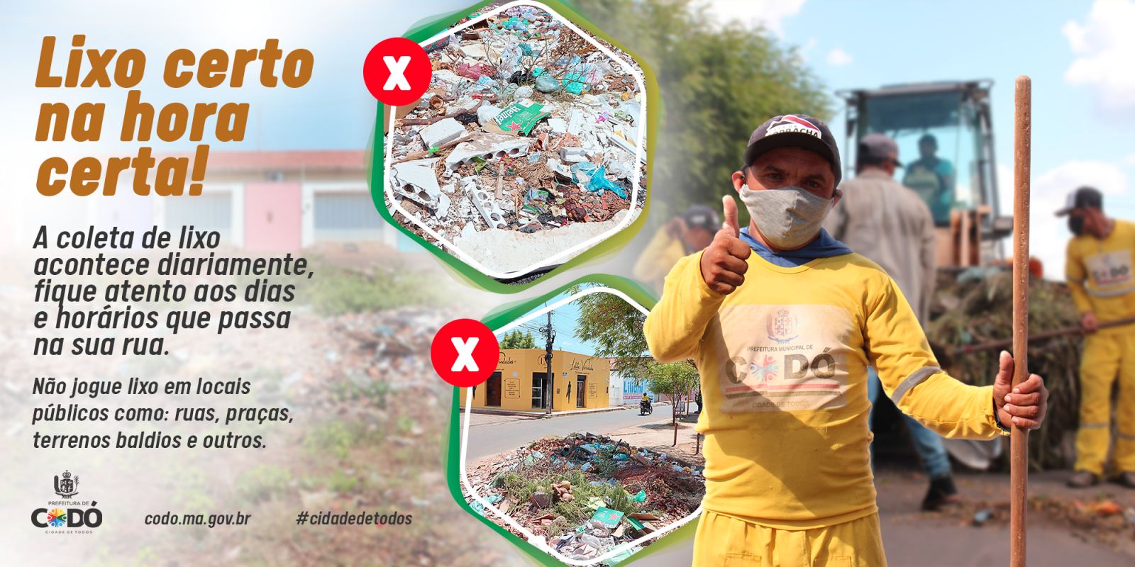 Prefeitura de Codó lança campanha educativa para conscientizar codoenses sobre o descarte correto do lixo