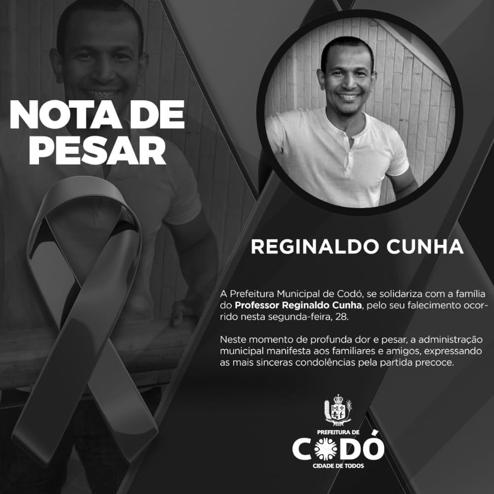 Prefeitura de Codó emite nota de pesar pela morte do professor Reginaldo Cunha